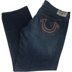 True Religion Men Orange Rope Stitch Straight  44